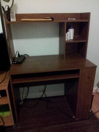 bookcase desk and bamboo mat for sale 1