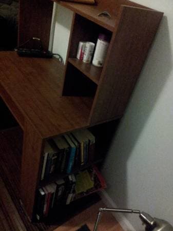 bookcase desk and bamboo mat for sale 2