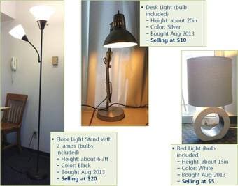3 Lamps (for Floor, Desk, Nightstand) 1