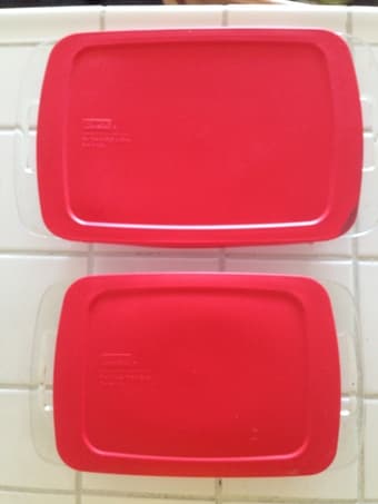 Set of 2 Pyrex with Red Lids $5 1