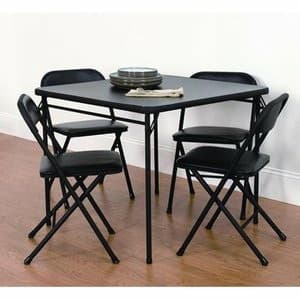 Black foldable table & chair set 1