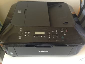 Printer with scanner, copier and Fax + color/blk ink box inside 1