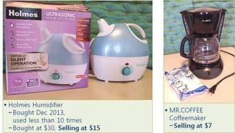 Humidifier, Coffeemaker, Reflective Heater, Steam Iron, Food Mixer 1