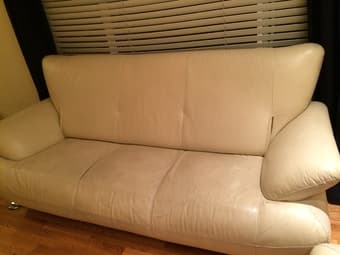 White Leather Couches - $50 2