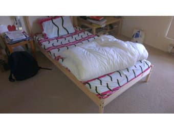 Bed Frame + Slatter + Pillow + Mattress + 2 table FREE for any student 2