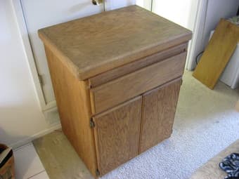 solid wood rolling cabinet with drawer and shelf $50 1