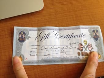 $100  gift certificate for nine-minute oil change 1