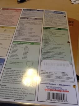 Quick Study Organic Chemistry Laminated Guide $4 obo 3