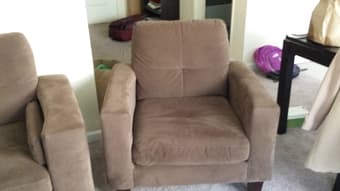 Brown Sofa + Chair (both fabric) from Jennifer Convertibles $24 1