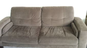 Brown Sofa + Chair (both fabric) from Jennifer Convertibles $24 2