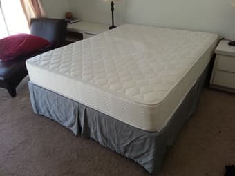 King size bed - Mattress, box spring and legs - $200 1