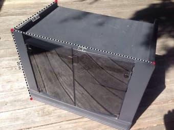 TV stand, black with glass doors - $40 (menlo park) 1