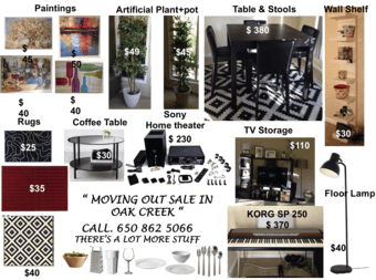 Moving Out Sale!!!!! ... Furniture, Paintings, home theater,dining set 1