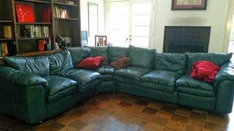Large green sectional couch for $300 obo 1