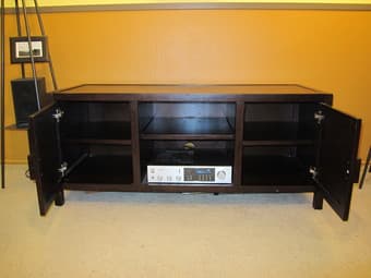 World Market solid wood media center - $100 1