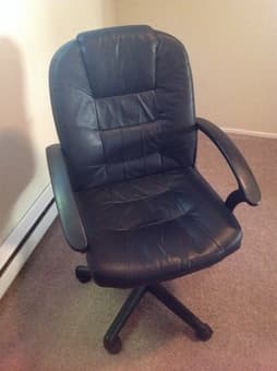 Leather mid back office chair- 25$, like new 1