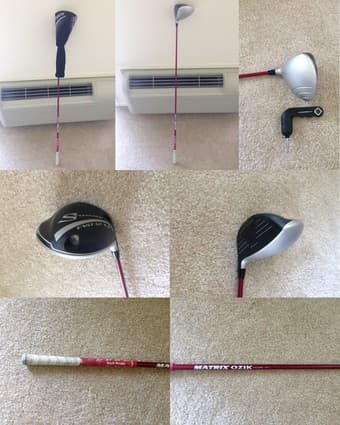 Golf clubs and shoes and tennis rackets 2