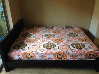 IKEA Malm Queen bedframe+ two Ikea queen mattress $100 3