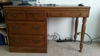 Solid Wood Desk with Drawers $75 1