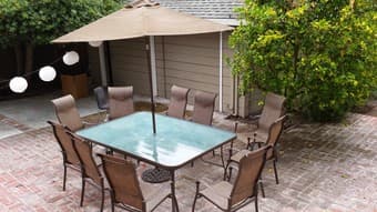 Patio Furniture Set: table and 10 chairs $350 1