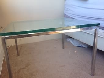 Crystal & Chrome Square Coffee Table - $250 1