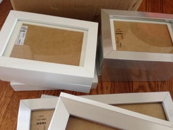 Set of 20 Ikea ribba aluminium/white picture frames - $50 2