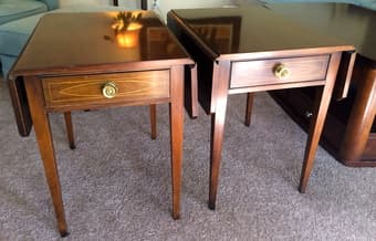 MOVING SALE- table, bar stools, side tables 3