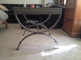 Glass Side Table with Metal Frame - $15 (Stanford) 2