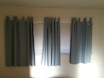 Curtains (4 sets of 2 each), IKEA Lenda (55x98") (blue), $10 each set 2