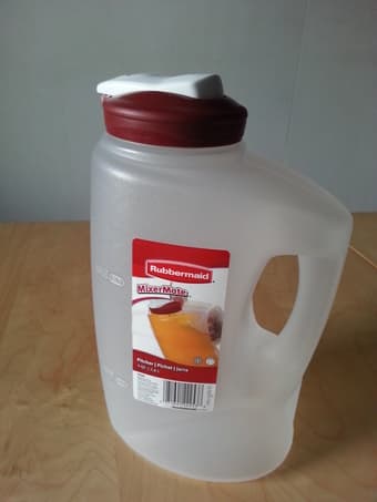Plastic pitcher (3 qt, 2.8 l), $7 1