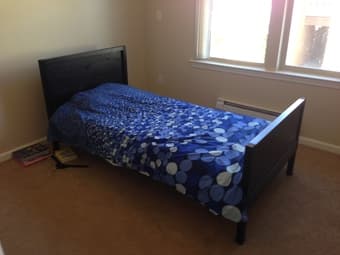 Two twin beds with bunk bed frame and mattresses for $100 OBO 2