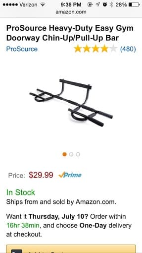 Chin up bar $10 2