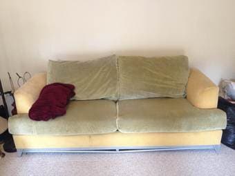 Amazingly comfortable green and yellow couch - $150 1