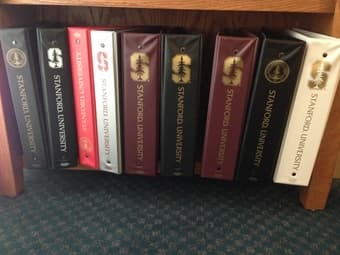 Half price Stanford binders from book store, 6 large, 5 medium 1