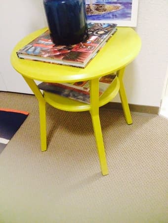 West Elm yellow side table - for bedrooms, living rooms or offices 1
