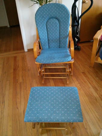 solid wood futon $70 and rocking chair with ottoman $15 2