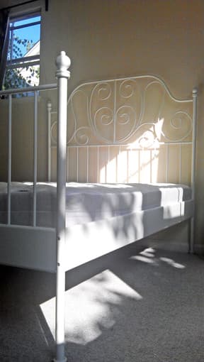MOVING SALE, NEW bed frame+queen size mattress (FREE desk, bookcase) 1