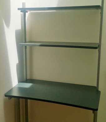 Adjustable desk with shelves - $35 1
