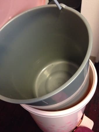 3 gal waste can with floral design for $7 2