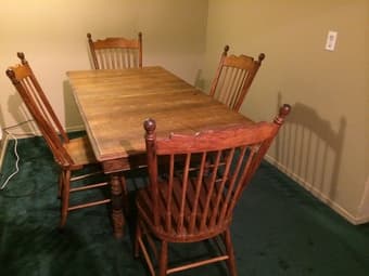 Lovely solid wood table and 4 chairs - must go by Sunday! - $20 1