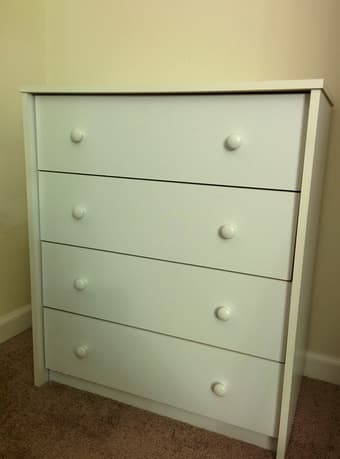 White dresser for sale -- $20 1