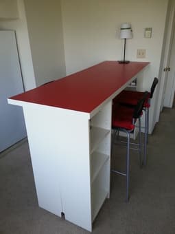 HOME-MADE BAR (IKEA COUNTERTOP AND BOOKCASES) - $100 2