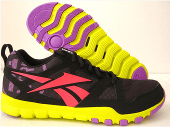 BRAND NEW Reebok running shoes women's 7.5- black/purple/yellow -$35 2