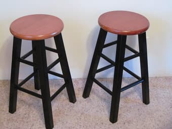 Moving sale: wood chairs set of 2, wood bar stools and recliner 2
