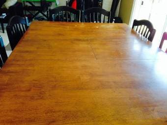 Wood dining table w/ 6 chairs for $150 3