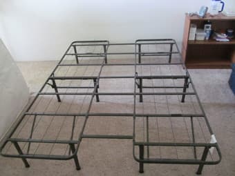 Metal bed foundation, queen size at $60! And get a bookcase free 1