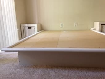 White bedframe study& bedside table - Can be picked up from Sunnyvale 3