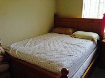 Wood Framed Queen Bed wi/Matress+Box Spring $350 1