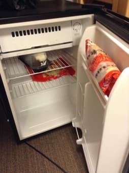 Futon, fridge, mirrors, tables 1