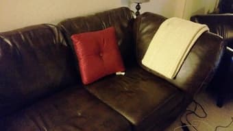 Beautiful Leather Sofa : Moving, must go! - $120 (los altos) 3